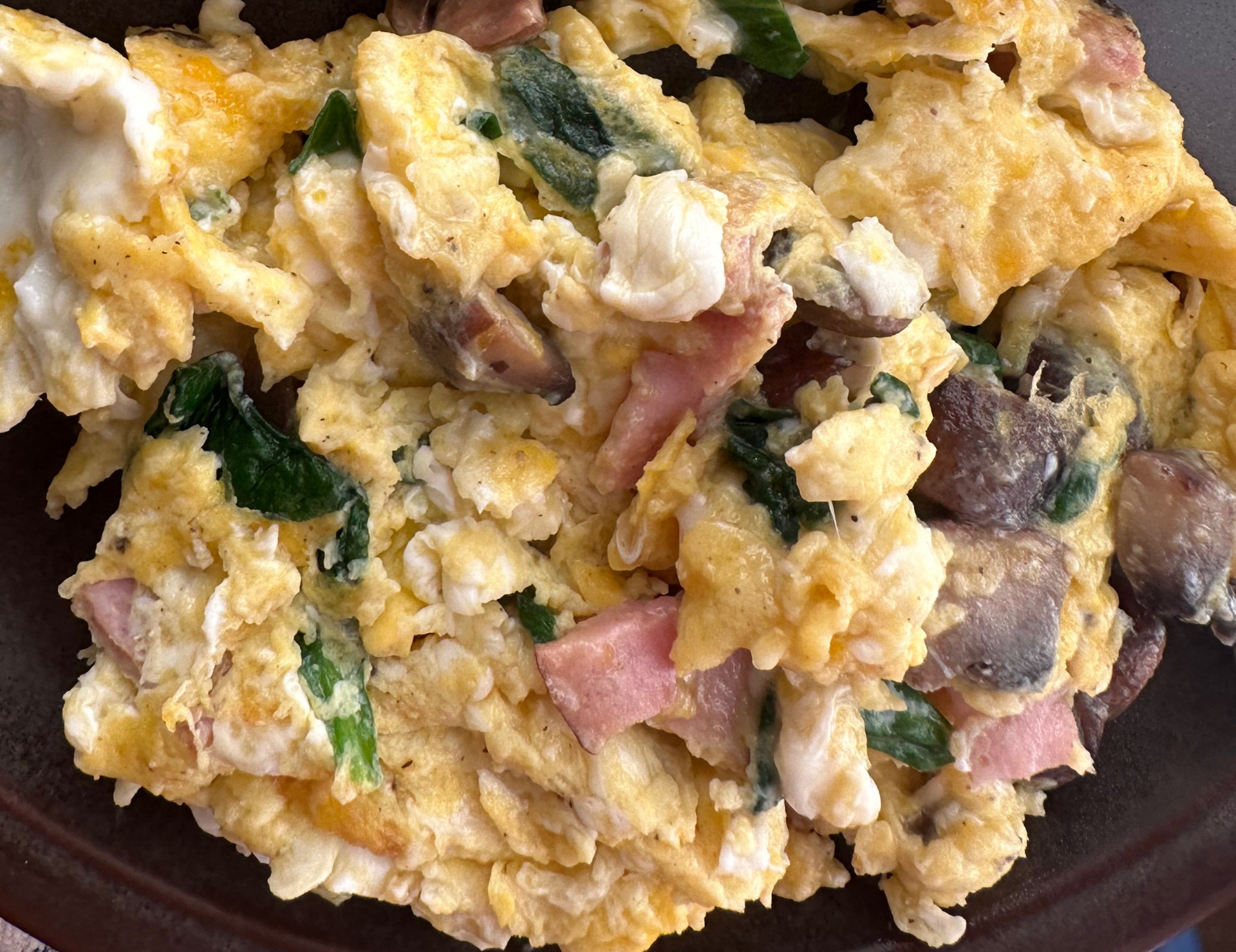 Ham, Spinach and Cheese Eggs